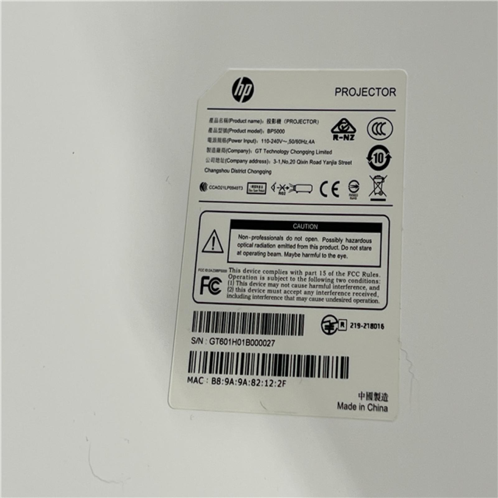 AS-IS  HP BP5000 Smart Projectors  4K UHD Resolution   White | BP5000