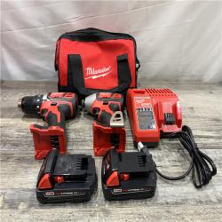AS-IS Milwaukee 18V Lithium-Ion Cordless Drill Driver/Impact Driver Combo Kit