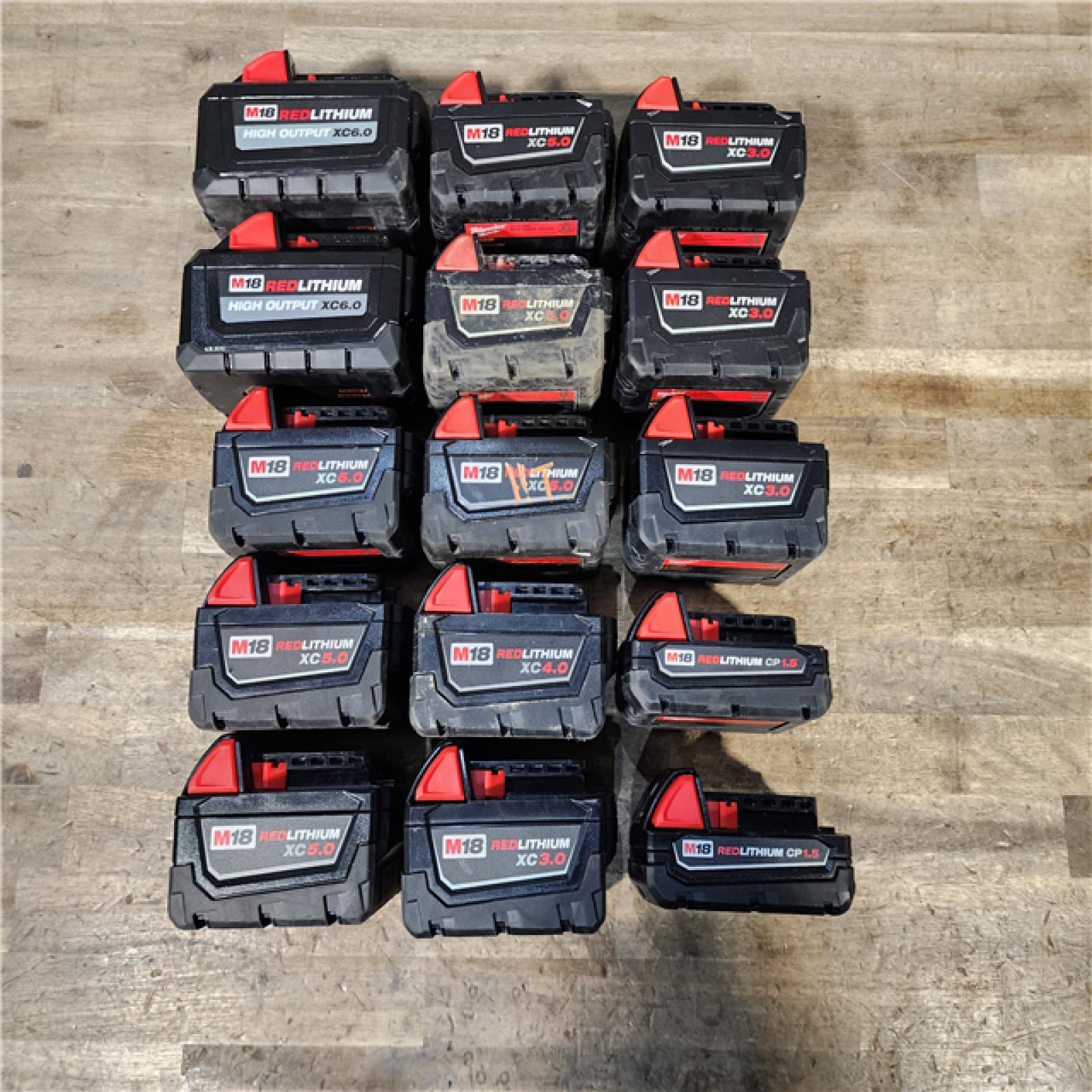 HOUSTON LOCATION - AS-IS MILWAUKEE BATTERY PACK QTY - 15