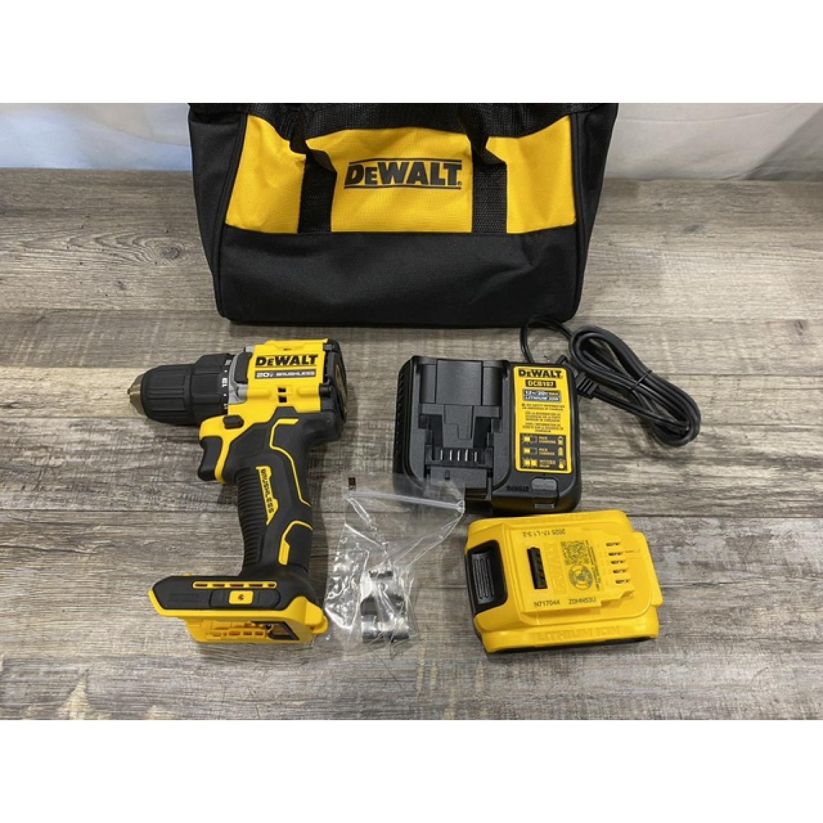 AS-IS DEWALT Atomic 20V Lithium-Ion Cordless Compact 1/2 in. Drill/Driver Kit