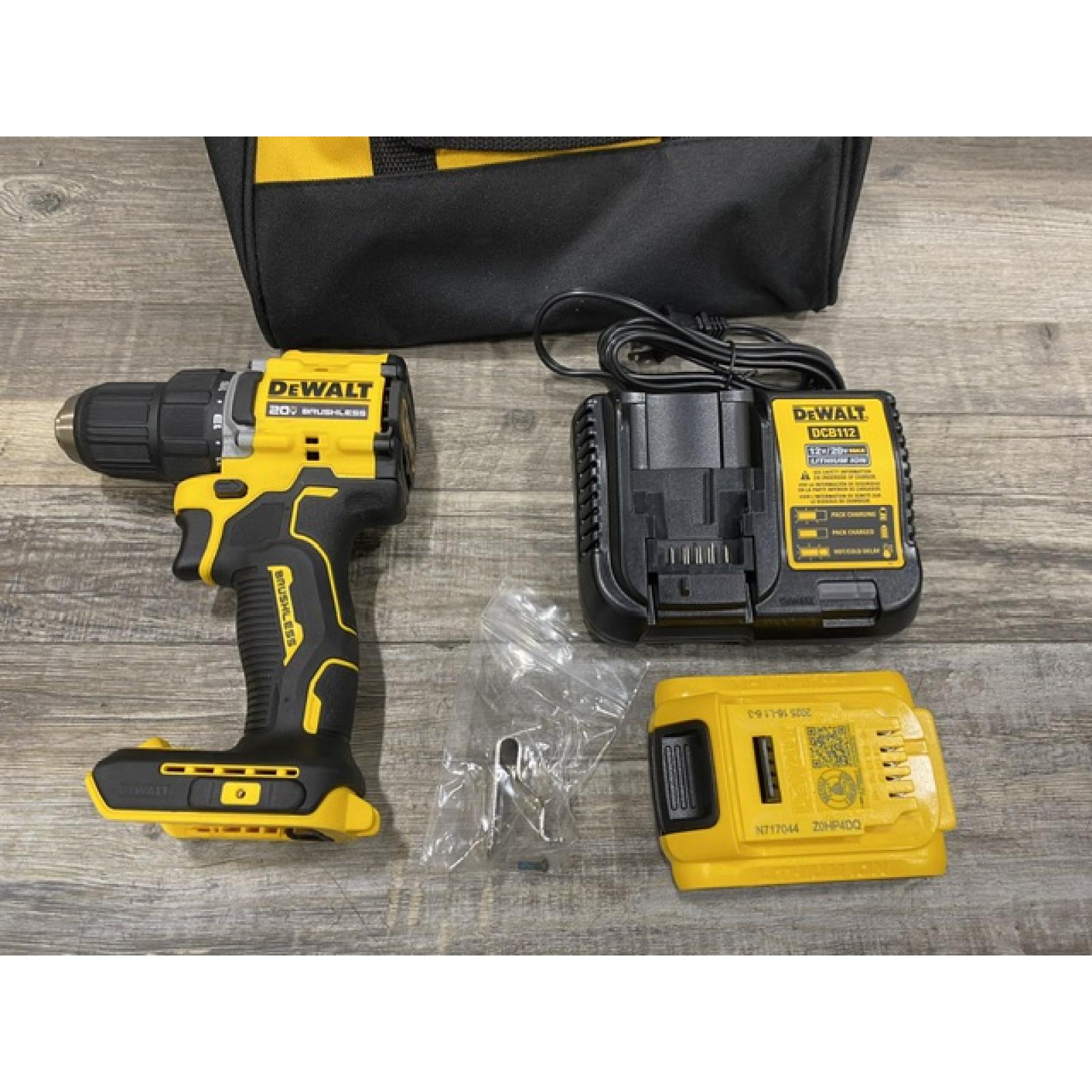 AS-IS DEWALT Atomic 20V Lithium-Ion Cordless Compact 1/2 in. Drill/Driver Kit