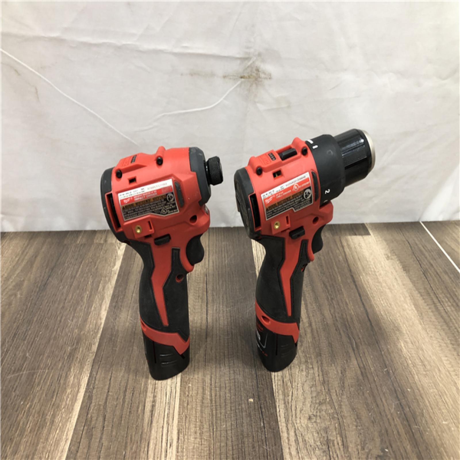 AS-IS Milwaukee 12-Volt Lithium-Ion Brushless Cordless Subcompact Drill and Impact Driver Combo Kit