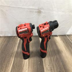 AS-IS Milwaukee 12-Volt Lithium-Ion Brushless Cordless Subcompact Drill and Impact Driver Combo Kit
