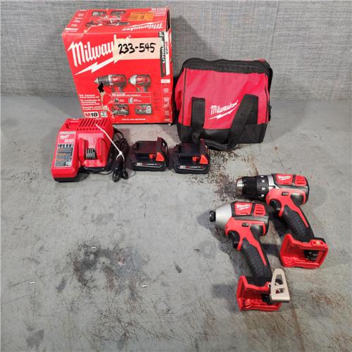 HOUSTON LOCATION - AS-IS Milwaukee M18 18V Cordless Brushed 2 Tool Drill/Driver and Impact Driver Kit