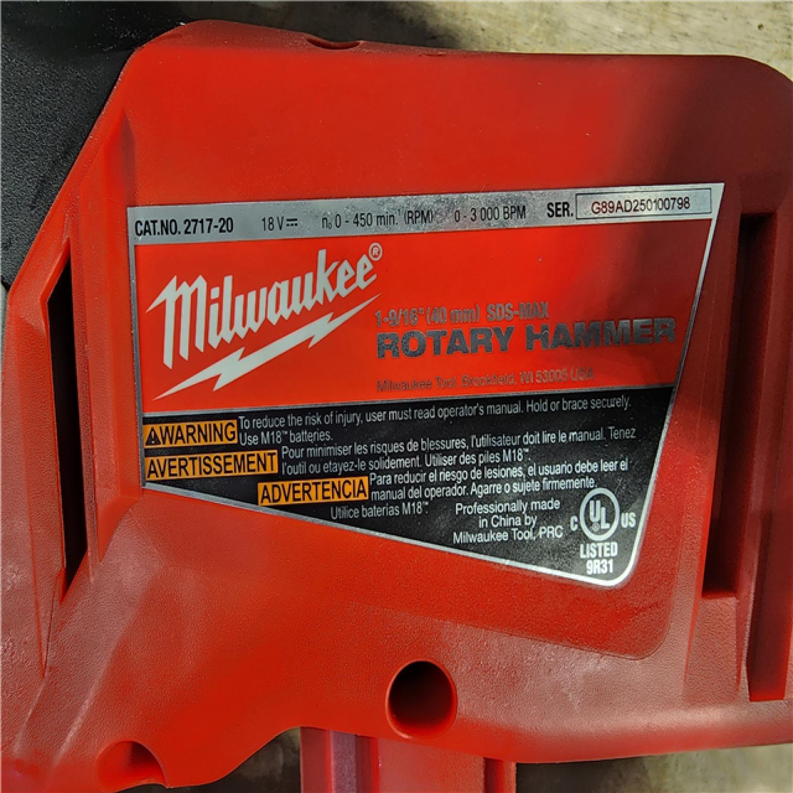 HOUSTON LOCATION - AS-IS Milwaukee FUEL 18V Lithium-Ion Brushless Cordless 1-9/16 in. SDS-Max Rotary Hammer (Tool-Only)