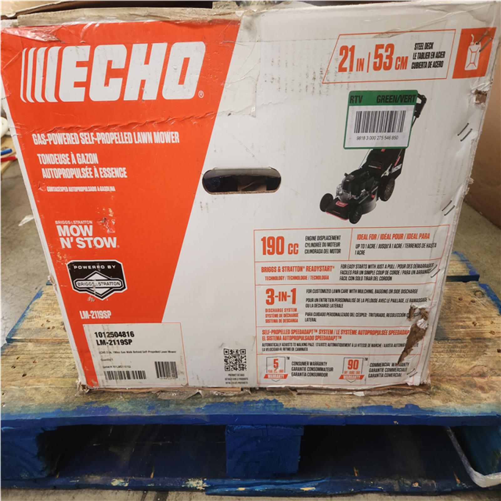 Phoenix NEW ECHO 21 in. 190 cc Briggs and Stratton Gas 3-in-1 Dual Blade RWD Self-Propelled Lawn Mower with Single Lever Deck Adjustment