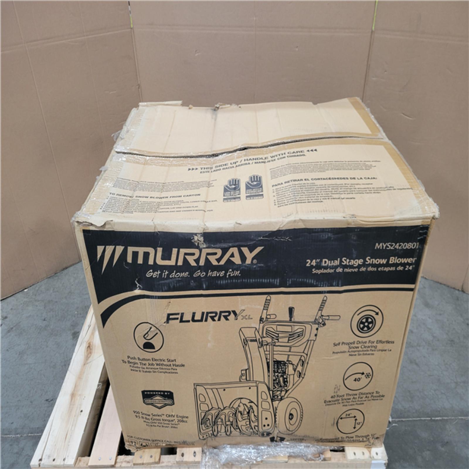 CALIFORNIA AS-IS NEW MURRAY 24 DUAL STAGE SNOW BLOWER