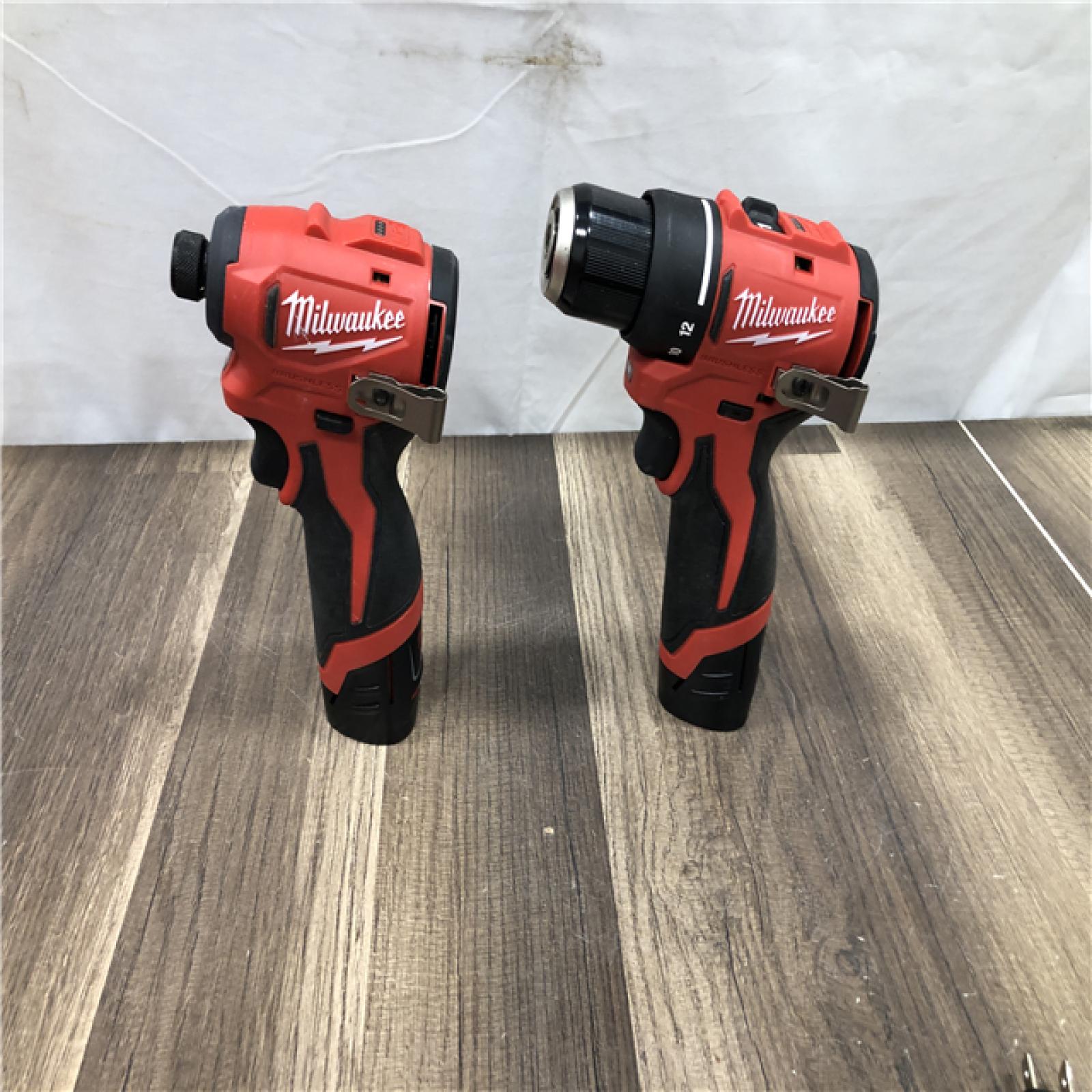 AS-IS Milwaukee 12-Volt Lithium-Ion Brushless Cordless Subcompact Drill and Impact Driver Combo Kit