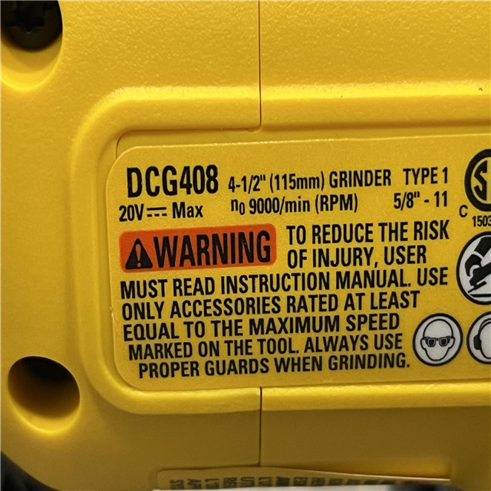 AS-IS DEWALT 20V MAX Cordless Brushless 4-1/2 in. Angle Grinder with Paddle Switch (Tool Only)