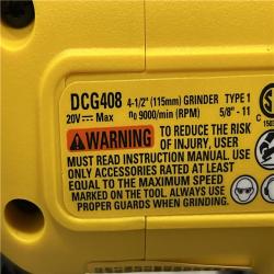 AS-IS DEWALT 20V MAX Cordless Brushless 4-1/2 in. Angle Grinder with Paddle Switch (Tool Only)