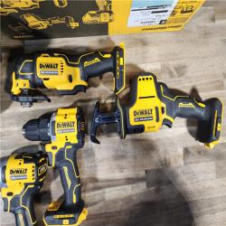 HOUSTON LOCATION - AS-IS DeWalt 20V MAX ATOMIC Cordless Brushless 4 Tool Combo Kit