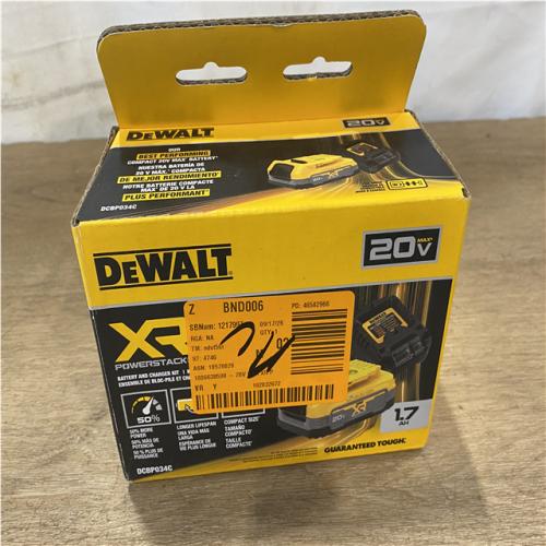 NEW DEWALT 20V MAX XR POWERSTACK Lithium-Ion Battery Starter Kit with 1.7Ah Battery and Charger