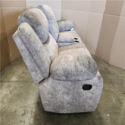 Phoenix AS-IS Lazzara Austin 78.5 in. W Brown Microfiber Double Glider Reclining Loveseat with Center Console