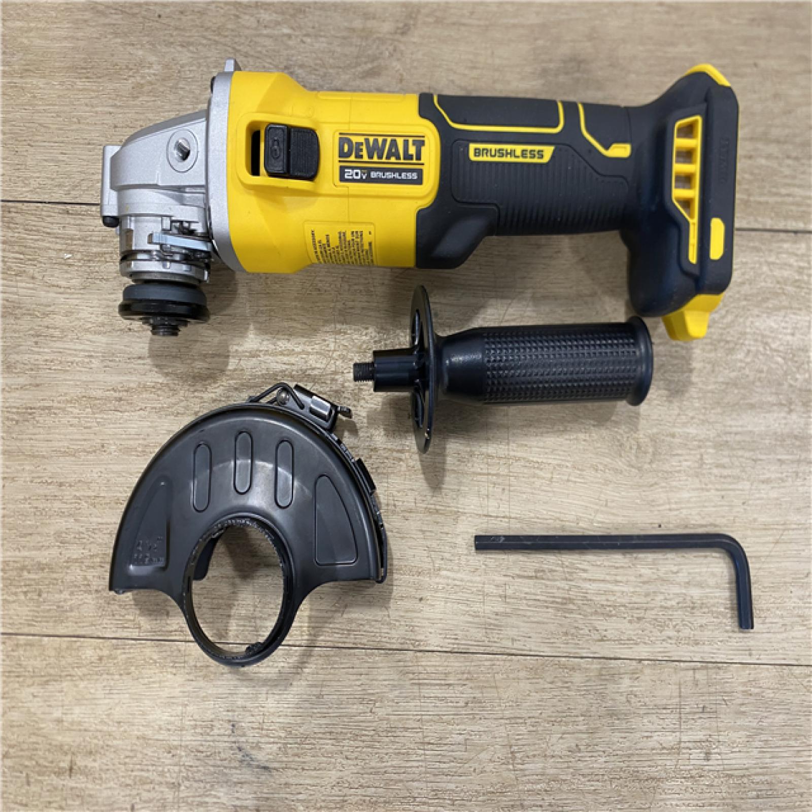 AS-IS DEWALT 20-Volt MAX Cordless Brushless 4-1/2 in. Angle Grinder with Slide Switch (Tool Only)