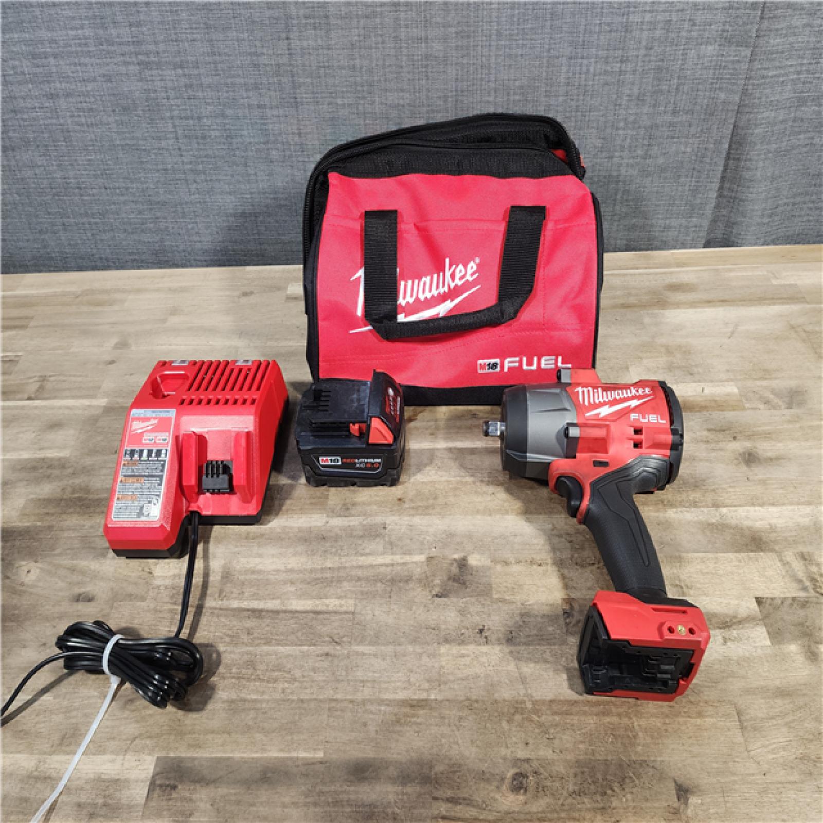 HOUSTON LOCATION - AS-IS Milwaukee M18 1/2 in. Cordless Brushless High Torque Impact Wrench Kit (Battery & Charger)