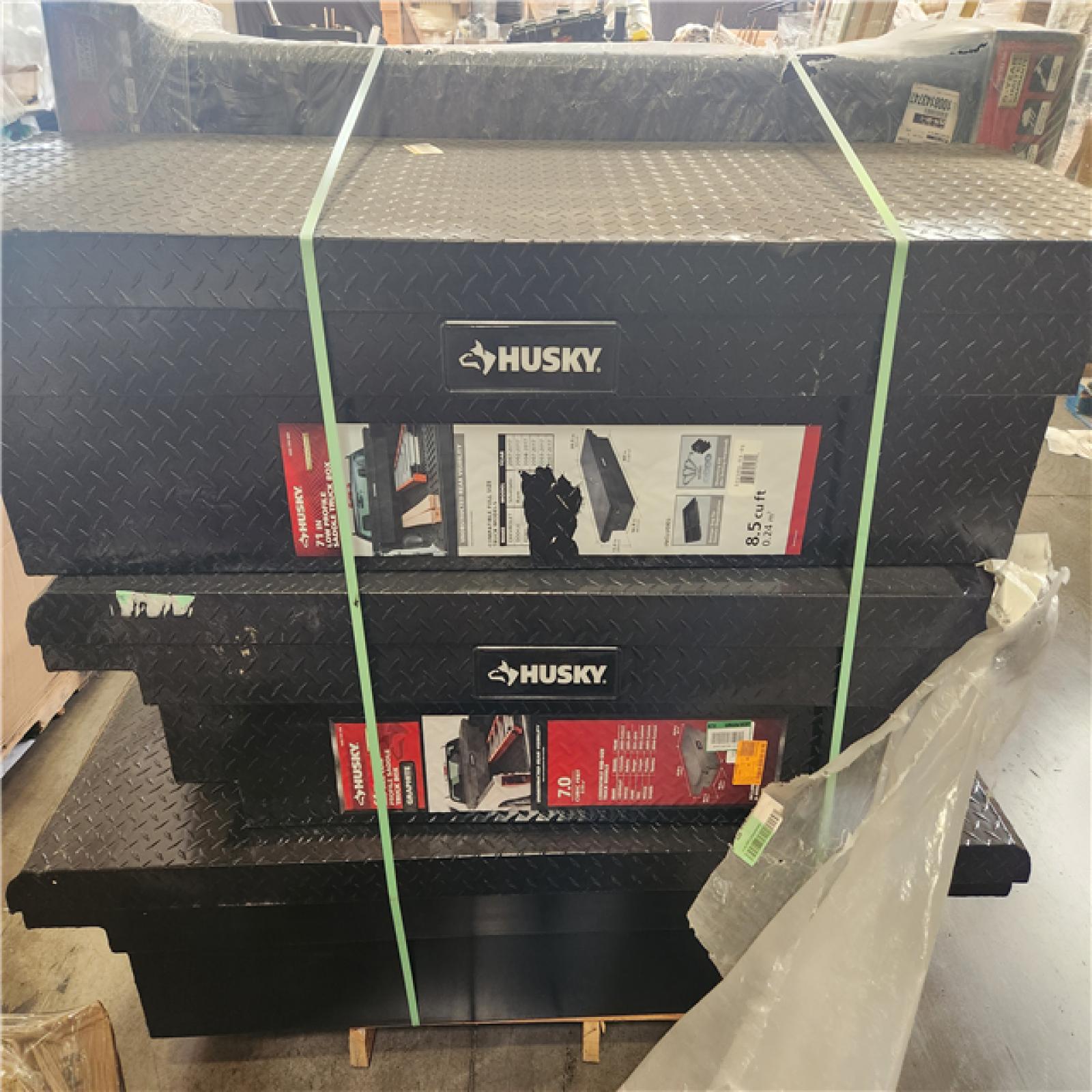 Phoenix NEW Husky Matte Black Aluminum Full Size Crossbed Truck Tool Box Pallet (6 Boxes)