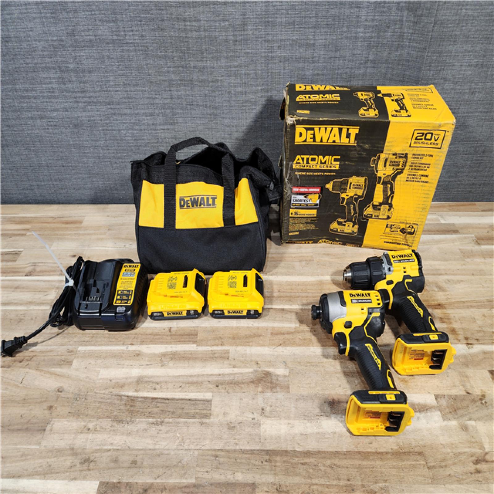 HOUSTON LOCATION - AS-IS DEWALT ATOMIC 20-Volt MAX Lithium-Ion Cordless Combo (2-Tool) Kit