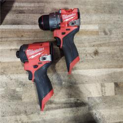 HOUSTON LOCATION - AS-IS Milwaukee FUEL 12-Volt Lithium-Ion Brushless Cordless Hammer Drill and Impact Driver Combo Kit