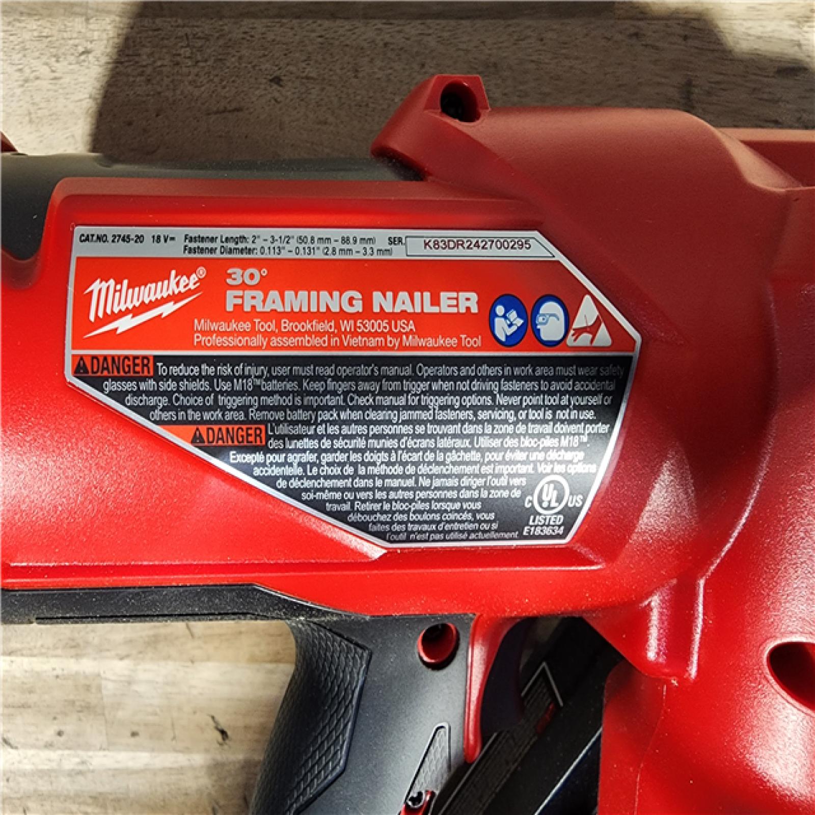 HOUSTON LOCATION - AS-IS M18 FUEL 3-1/2 in. 18-Volt 30-Degree Lithium-Ion Brushless Cordless Framing Nailer (Tool-Only)