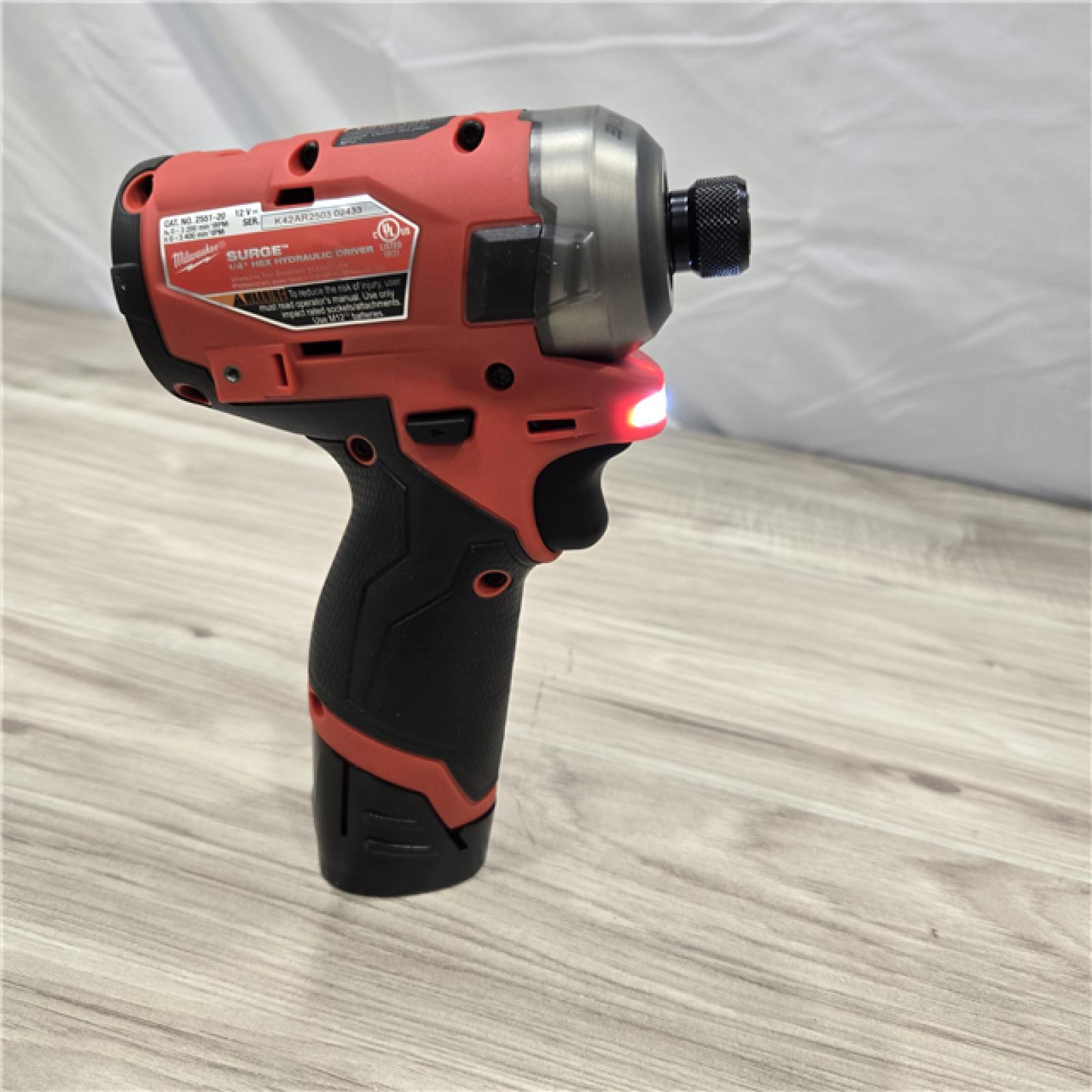 LIKE NEW! - Milwaukee M12 FUEL SURGE 12V Cordless Hex Impact Driver Compact Kit