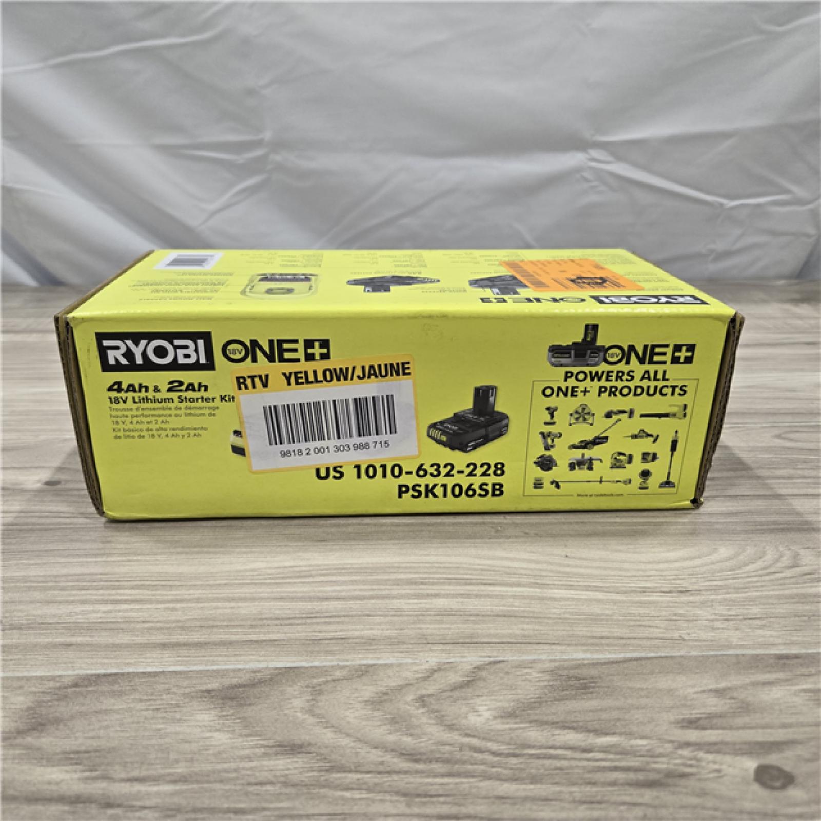 NEW! - Ryobi ONE+ 18V Li-Ion Starter Kit - 4.0 Ah Battery  2.0 Ah Battery  Charger