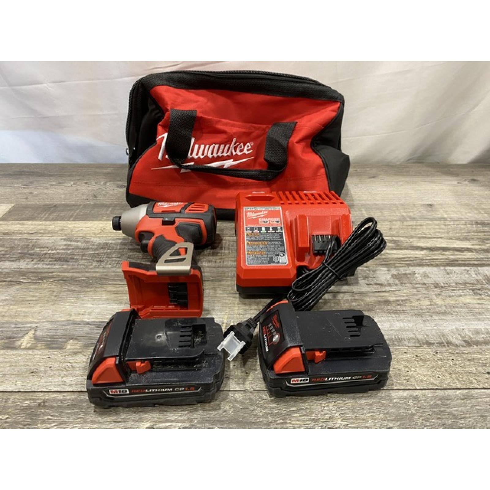 AS-IS Milwaukee 18V Lithium-Ion Cordless 1/4 in. Impact Driver Kit
