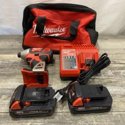 AS-IS Milwaukee 18V Lithium-Ion Cordless 1/4 in. Impact Driver Kit