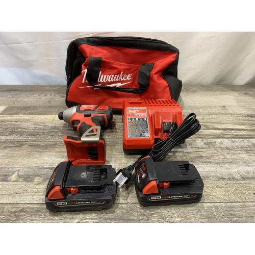 AS-IS Milwaukee 18V Lithium-Ion Cordless 1/4 in. Impact Driver Kit