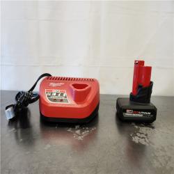 AS-IS- Milwaukee 12-Volt Lithium-Ion XC High Output 5.0 Ah Battery Pack with Charger Starter Kit