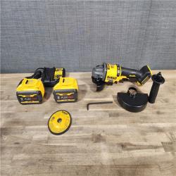 HOUSTON LOCATION - AS-IS (APPEARS LIKE NEW) DeWalt Flexvolt 60V Max Cordless Grinder 4.5 in KIT W/ (2) 9.0 AH BATTERY & CHARGER (115-DCG418X2)