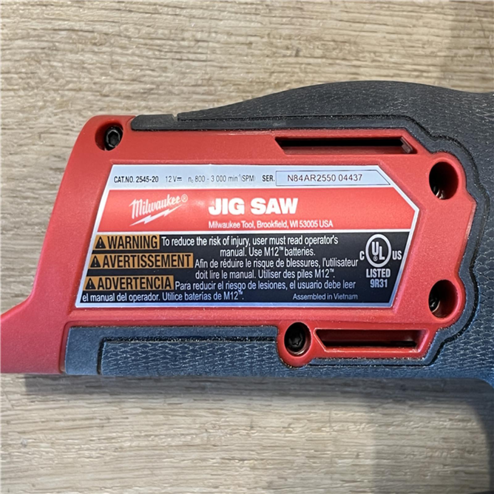 AS-IS Milwaukee 12V Fuel Lithium-Ion Cordless Jig Saw (Tool-Only)