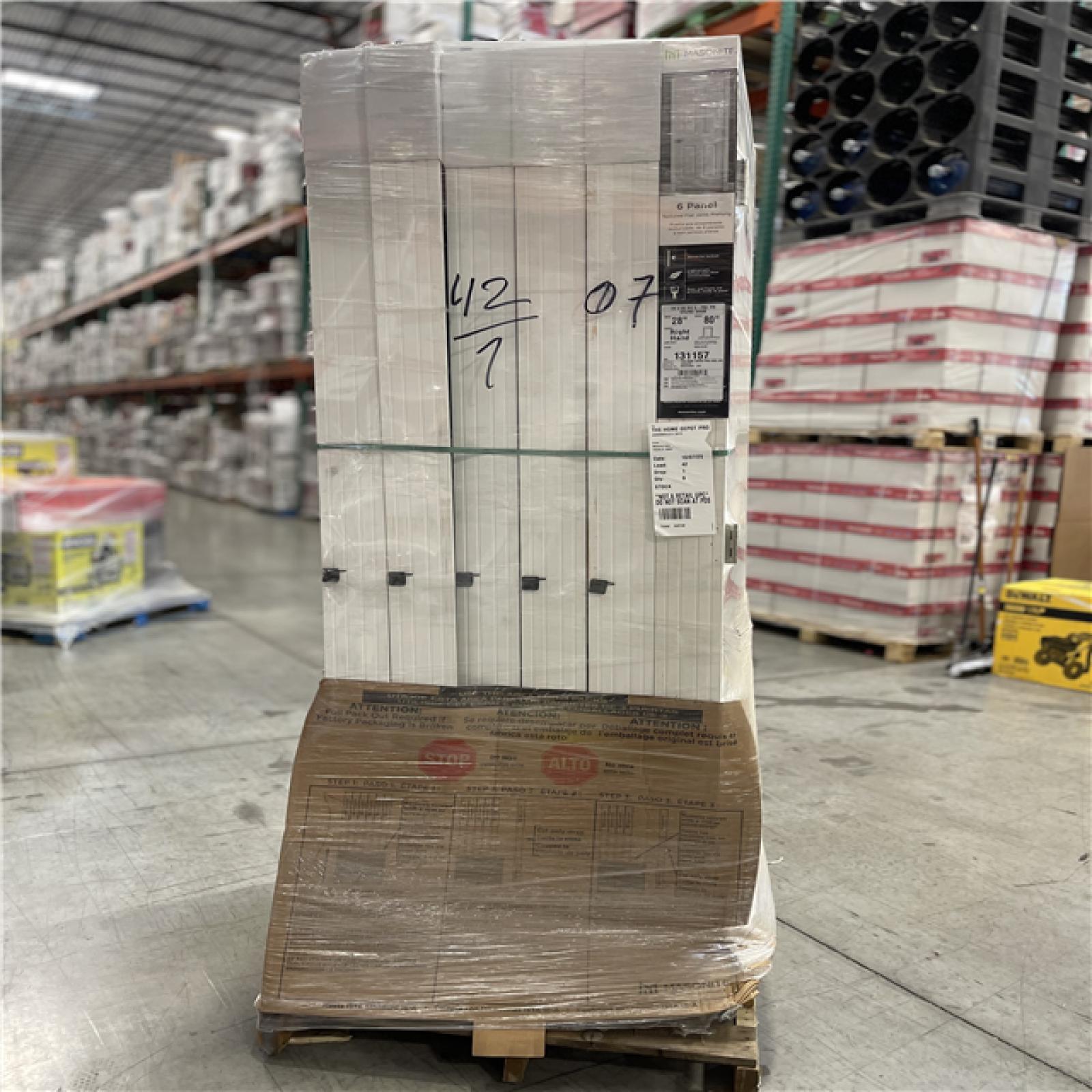 DALLAS LOCATION-NEW!- Masonite 28 In. X 80 In. X 4-9/16 In. Primed 6-Panel Single Prehung Interior Door (6 UNITS)