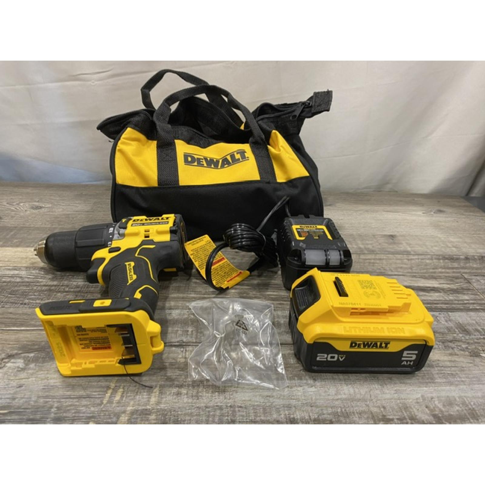 AS-IS DEWALT ATOMIC 20V Lithium-Ion Cordless 1/2 in. Hammer Drill Kit