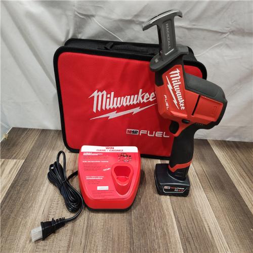 AS-IS- Milwaukee M12 FUEL 12-Volt Lithium-Ion Brushless Cordless HACKZALL Reciprocating Saw Kit W/ Free M12 4.0Ah Compact Battery