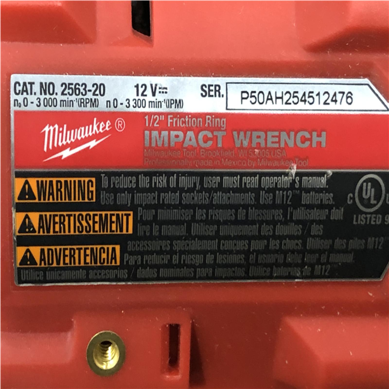 AS-IS Milwaukee FUEL 12V Lithium-Ion Brushless Cordless Stubby 1/2 in. Impact Wrench (Tool-Only)