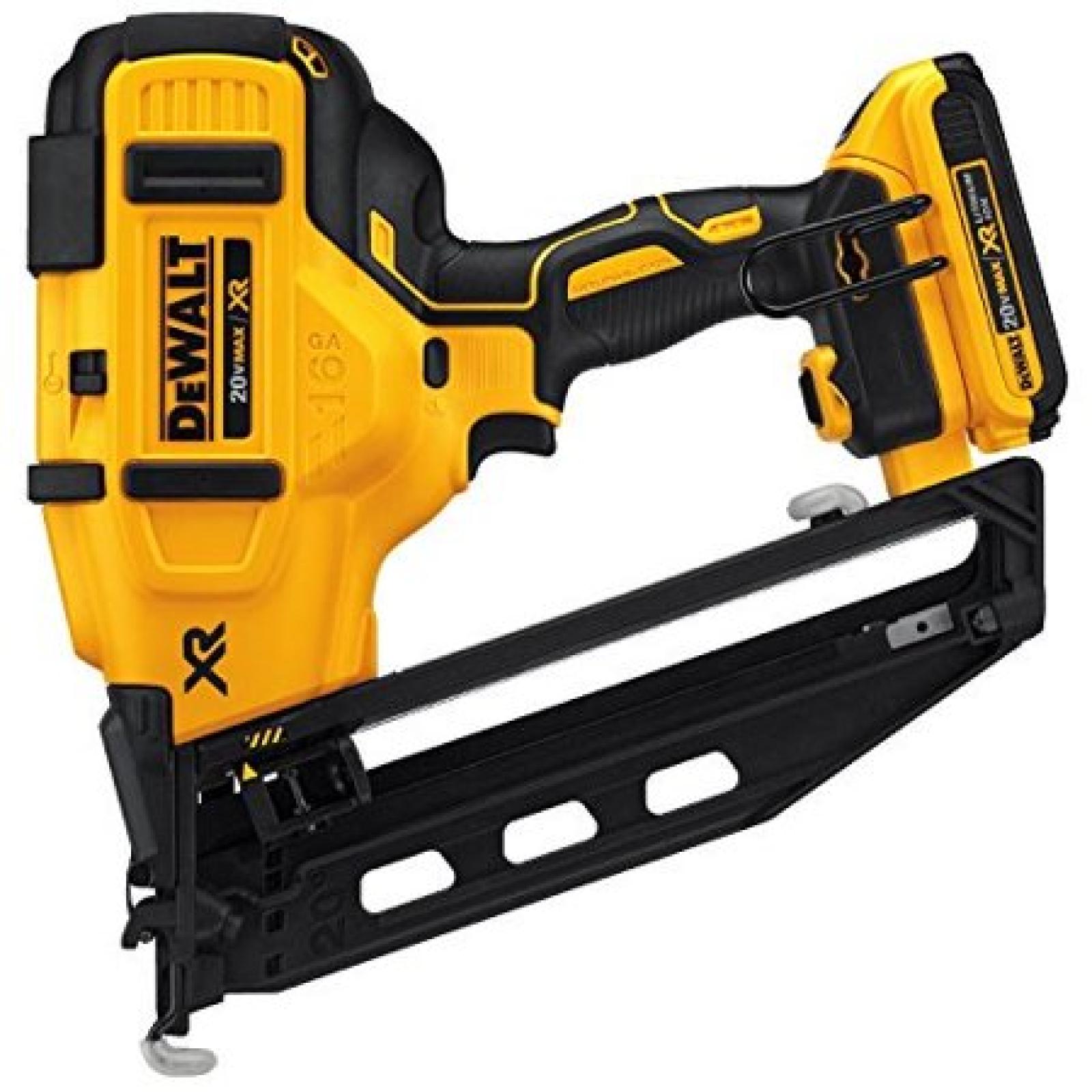 NEW - DEWALT 20V MAX XR 16-Gauge Electric Cordless Angled Finishing Nailer Kit