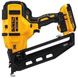 NEW - DEWALT 20V MAX XR 16-Gauge Electric Cordless Angled Finishing Nailer Kit