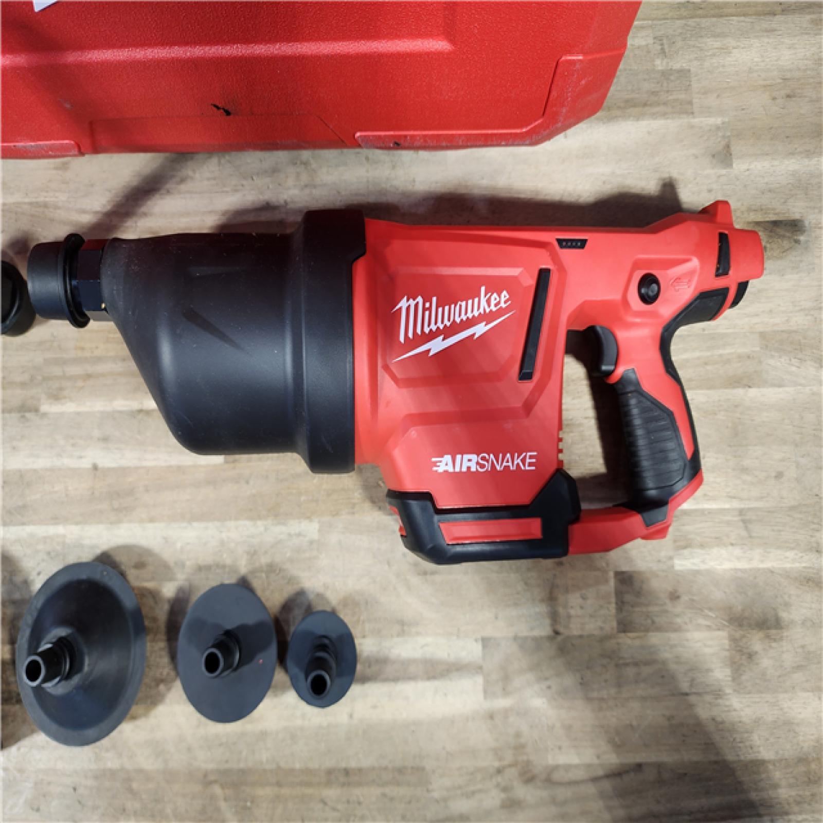 HOUSTON LOCATION - AS-IS M12 12-Volt Lithium-Ion Cordless Drain Cleaning Airsnake Air Gun Kit with (1) 2.0Ah Battery, Toilet Attachments