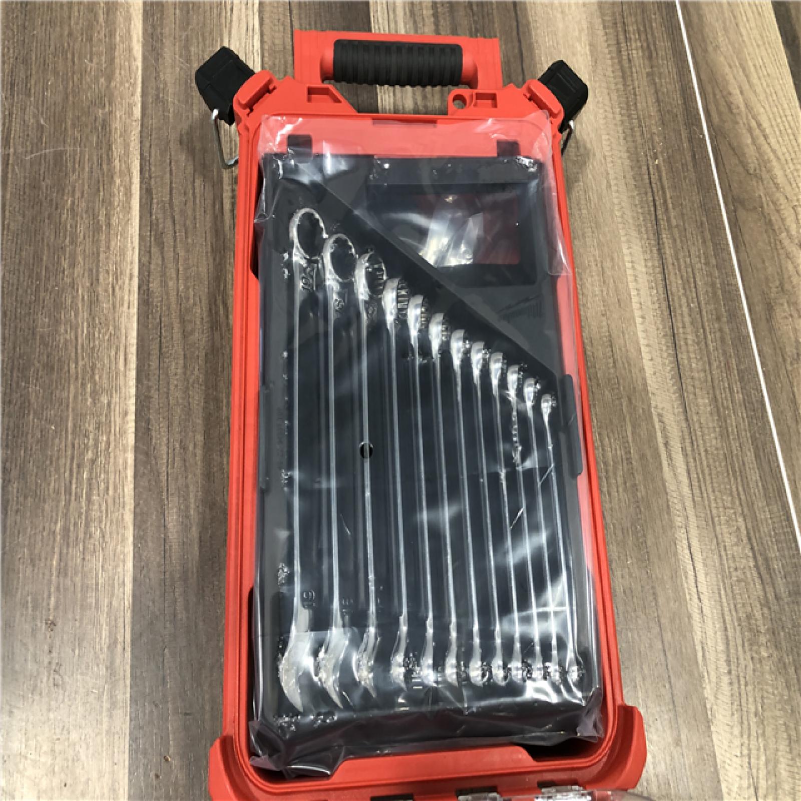 AS-IS Milwaukee Metric Combination Wrench Set with PACKOUT Compact Organizer (15-Piece)