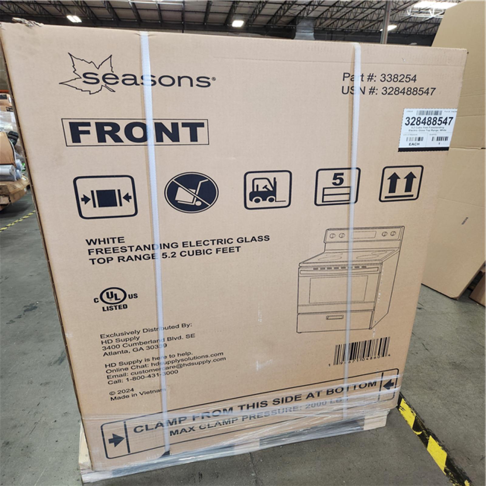 Phoenix NEW Seasons White Freestanding Electric Glass Top Range 5.2 Cubic Feet