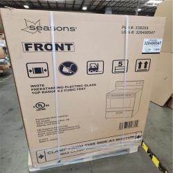 Phoenix NEW Seasons White Freestanding Electric Glass Top Range 5.2 Cubic Feet