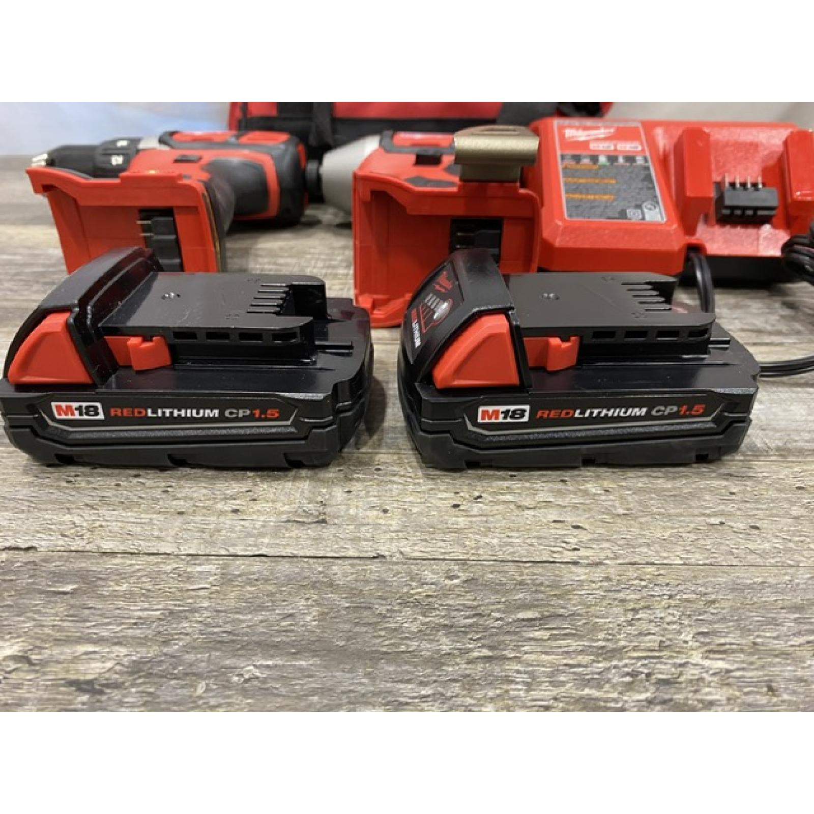 AS-IS Milwaukee 18V Lithium-Ion Cordless Drill Driver/Impact Driver Combo Kit