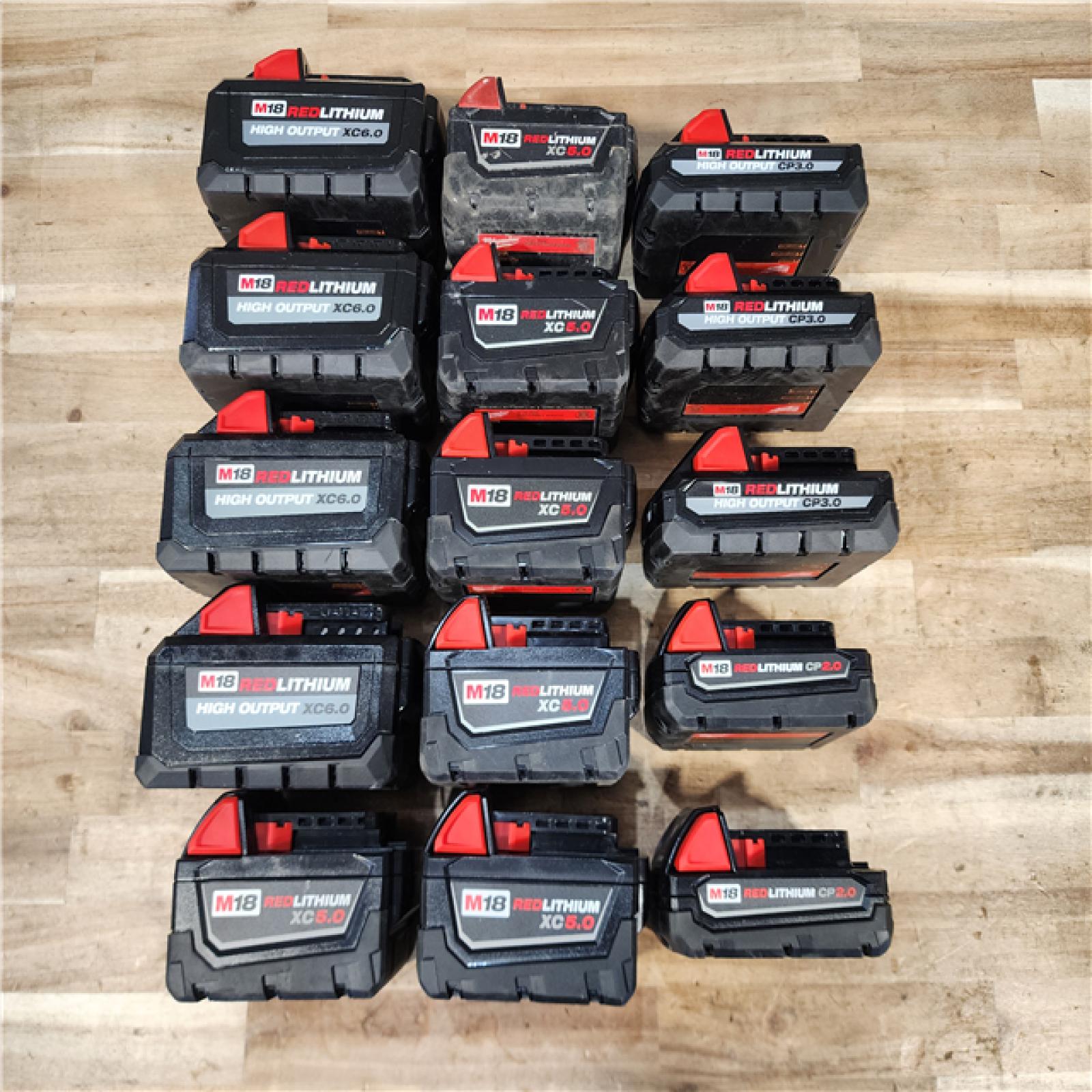 HOUSTON LOCATION - AS-IS MILWAUKEE BATTERY PACK QTY - 15