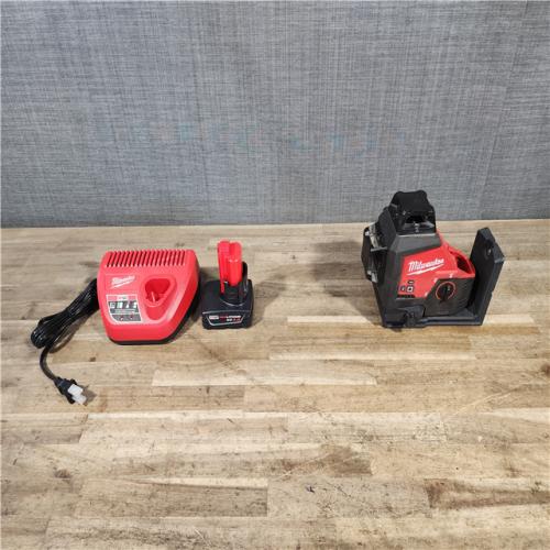 HOUSTON LOCATION - AS-IS Milwaukee 12-Volt Lithium-Ion Cordless Green 250 ft. 3-Plane Laser Level Kit