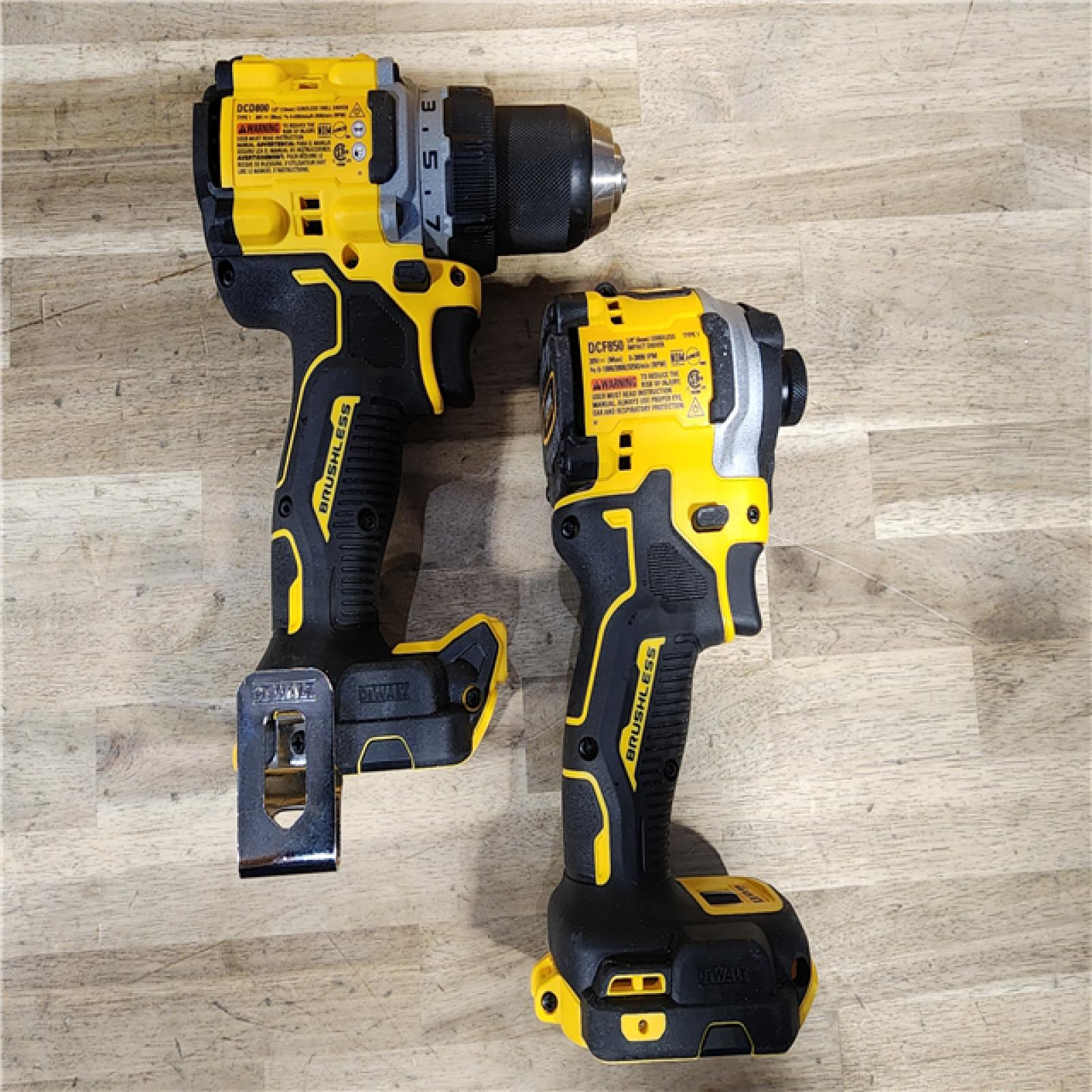 HOUSTON LOCATION - AS-IS DEWALT 20V MAX XR Cordless Drill/Driver, ATOMIC Impact Driver 2 Tool Combo Kit, (2) 2.0Ah Batteries, Charger, and Bag