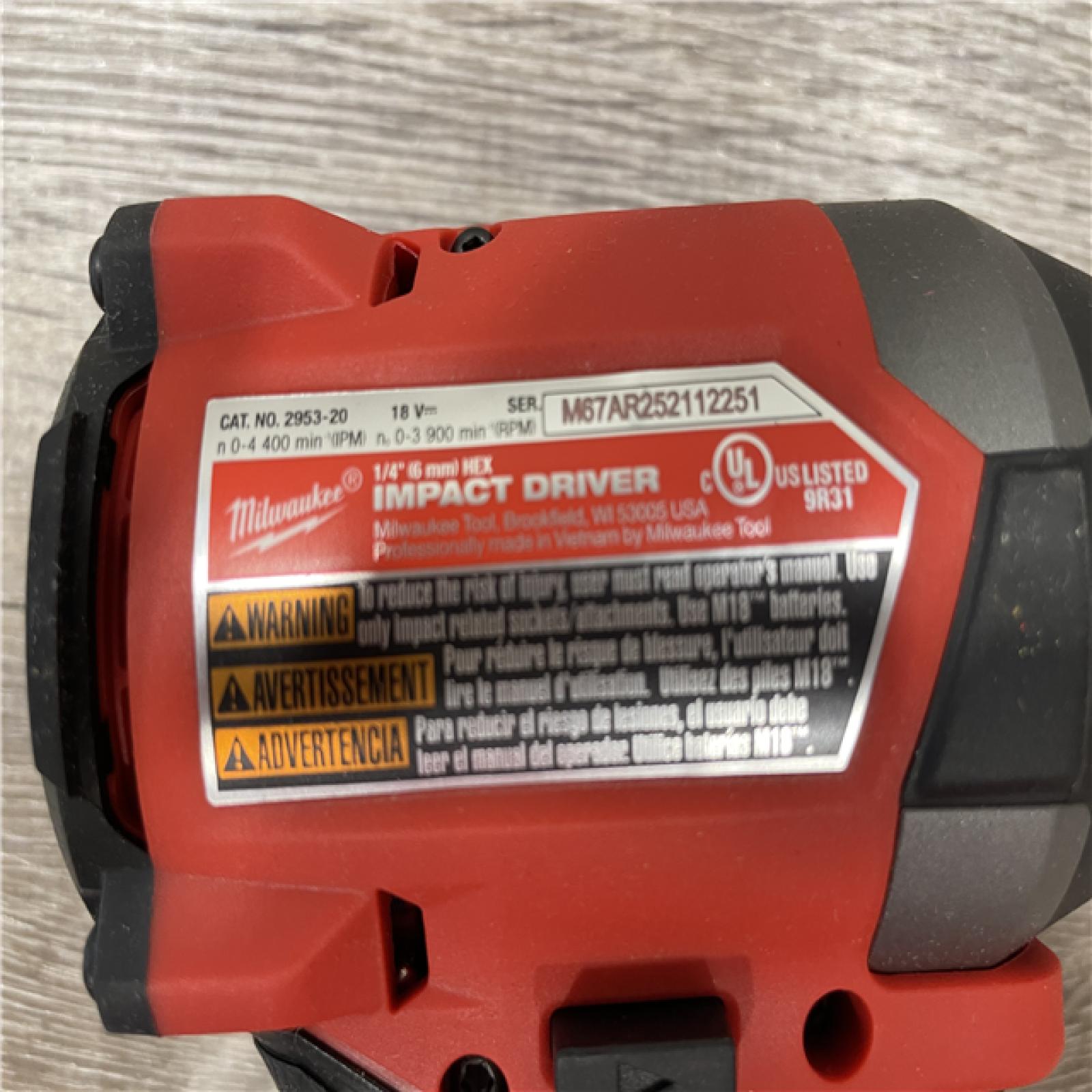 AS-IS Milwaukee FUEL 18V Lithium-Ion Brushless Cordless 1/4 in. Hex Impact Driver (Tool-Only)