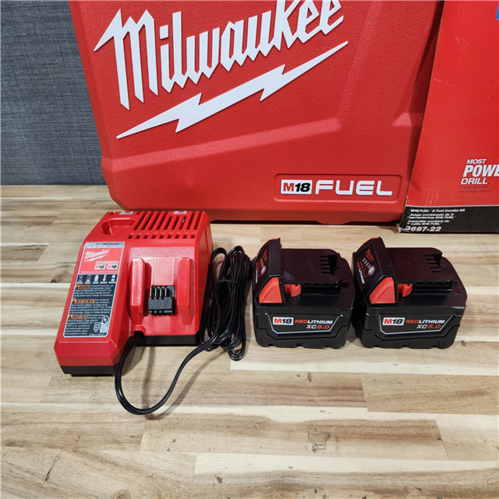 HOUSTON LOCATION - AS-IS (APPEARS LIKE NEW) Milwaukee FUEL 18V Lithium-Ion Brushless Cordless Hammer Drill and Impact Driver Combo Kit