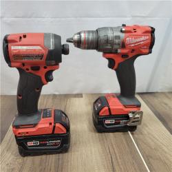 AS-IS  Milwaukee M18 FUEL 18V Lithium-Ion Brushless Cordless Hammer Drill and Impact Driver Combo Kit (2-Tool) with 2 Batteries