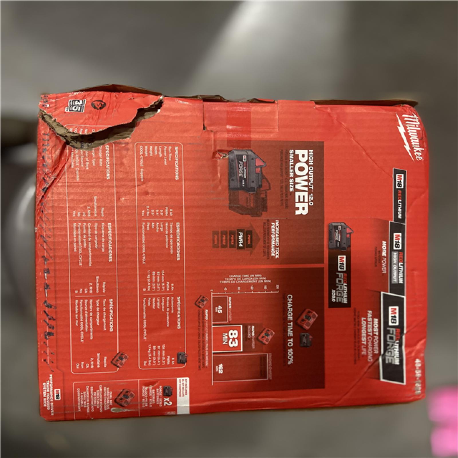 NEW! - Milwaukee M18 18-Volt Lithium-Ion REDLITHIUM FORGE Starter Kit with Two XC 8.0 Ah Battery and Dual Bay Rapid Charger