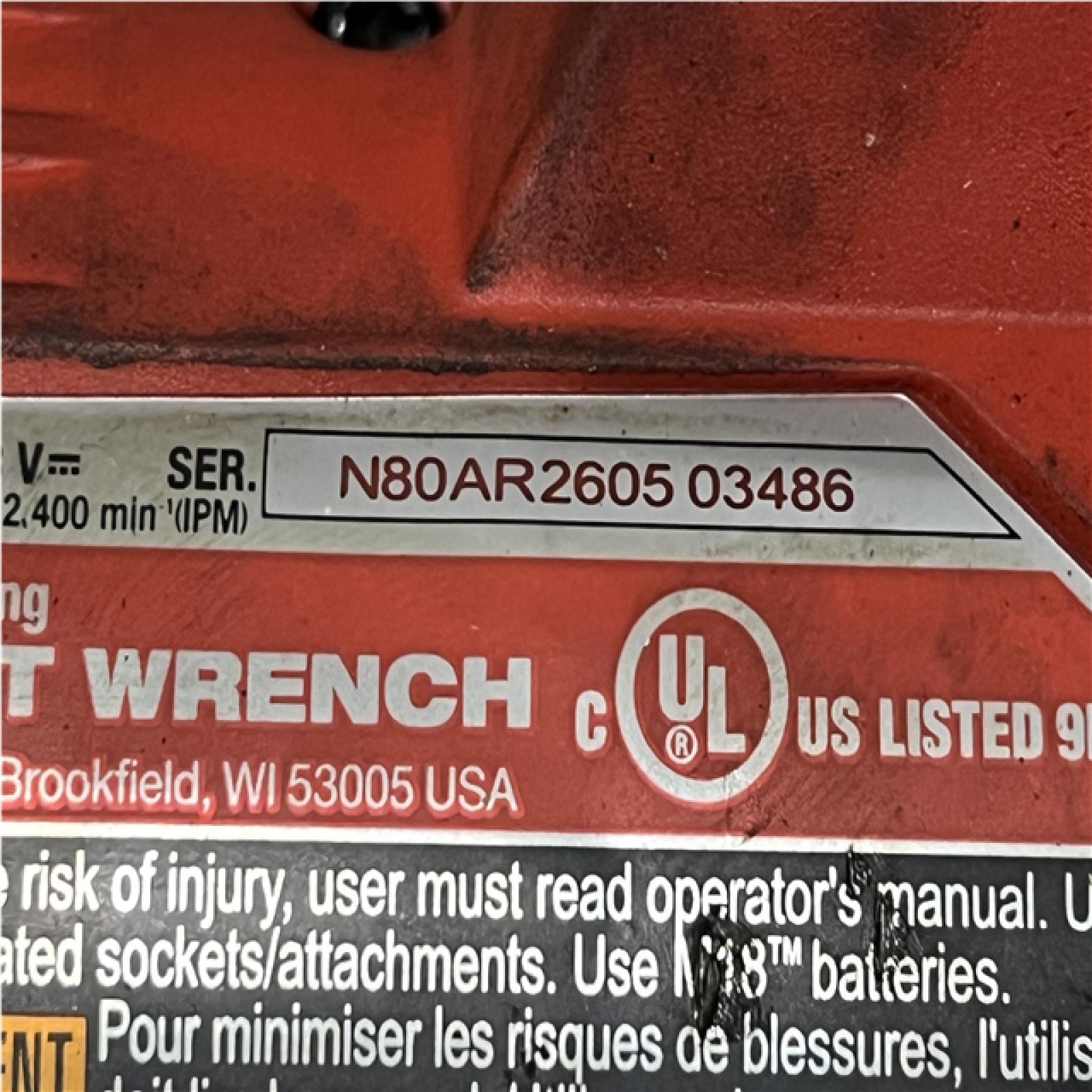 AS-IS Milwaukee FUEL 18V Lithium-Ion Brushless Cordless 1/2 in. Impact Wrench w/Friction Ring Kit